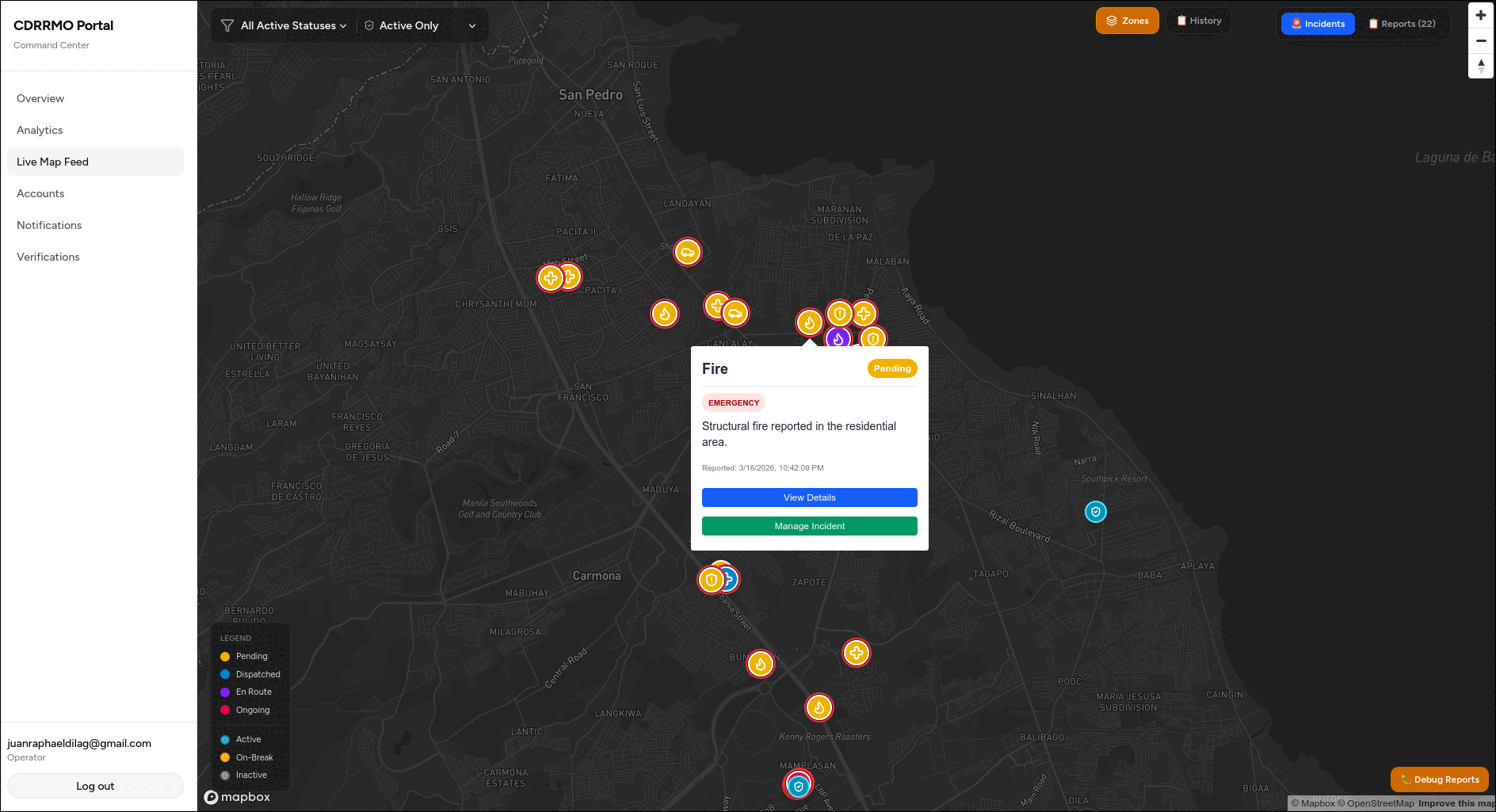 Real-time incident map