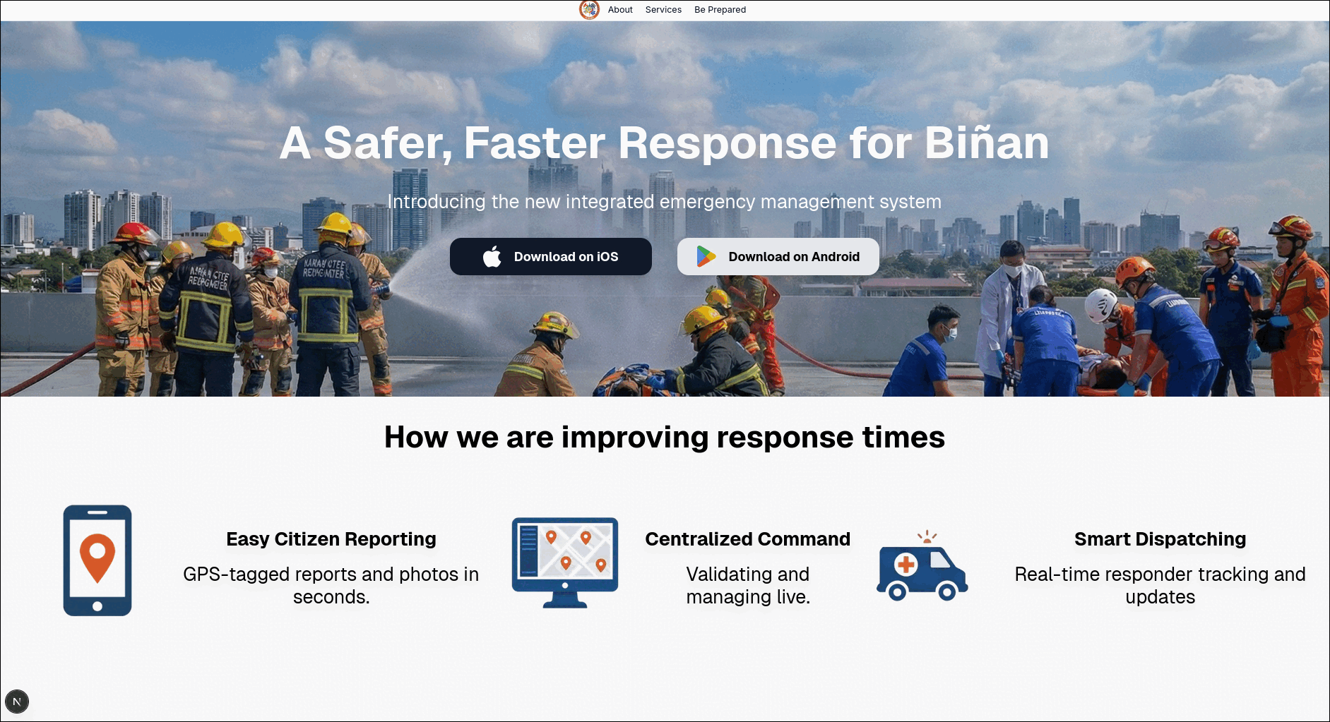 Public landing page