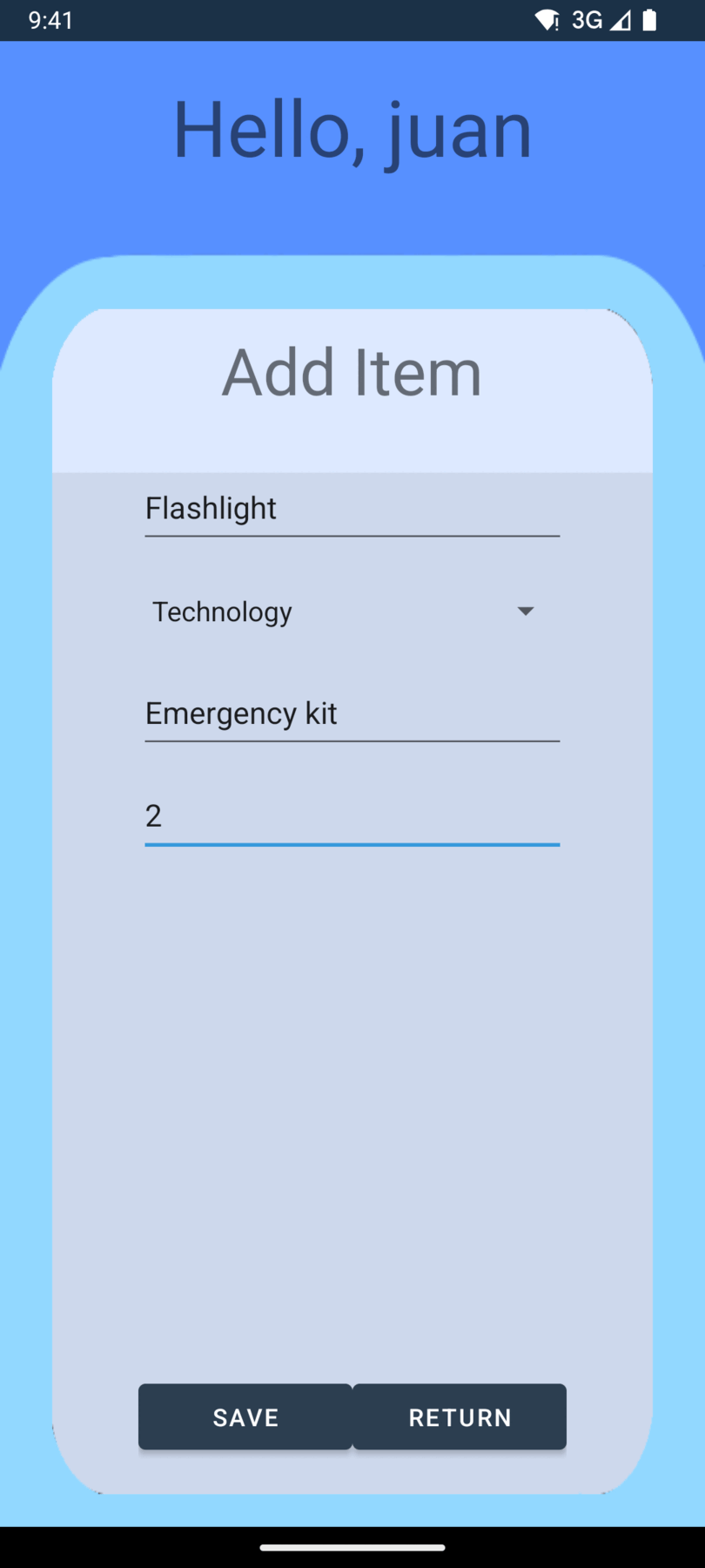 Inventory add/update item
