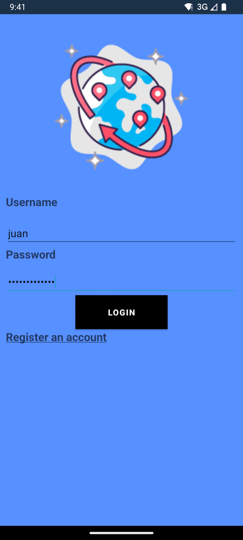 Inventory login screen